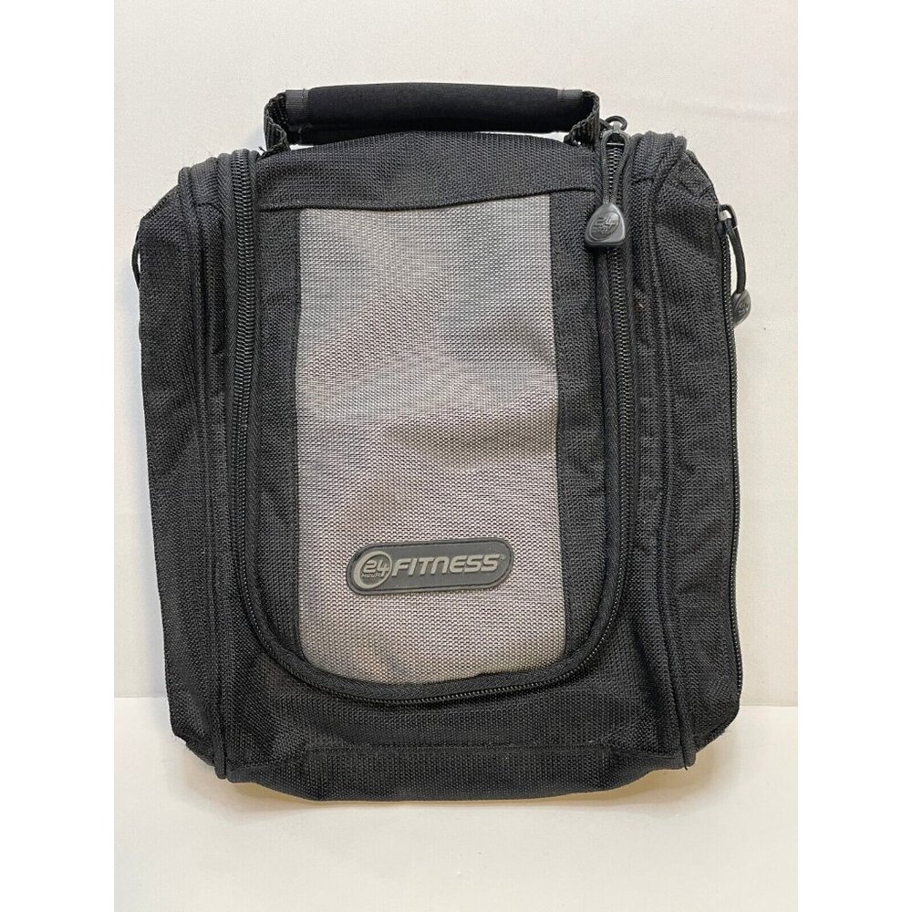 24 Hour Fitness Gym travel bathroom case bag 11" x 9" mirror hook black